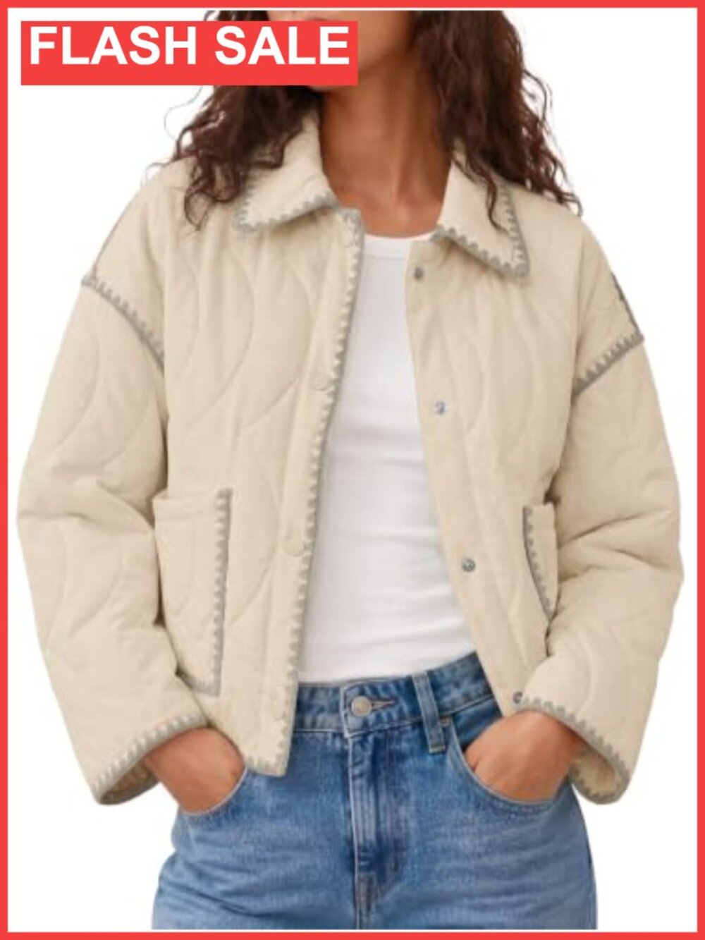 Womens Quilted Puffer Jacket Lightweight Button Down Coat